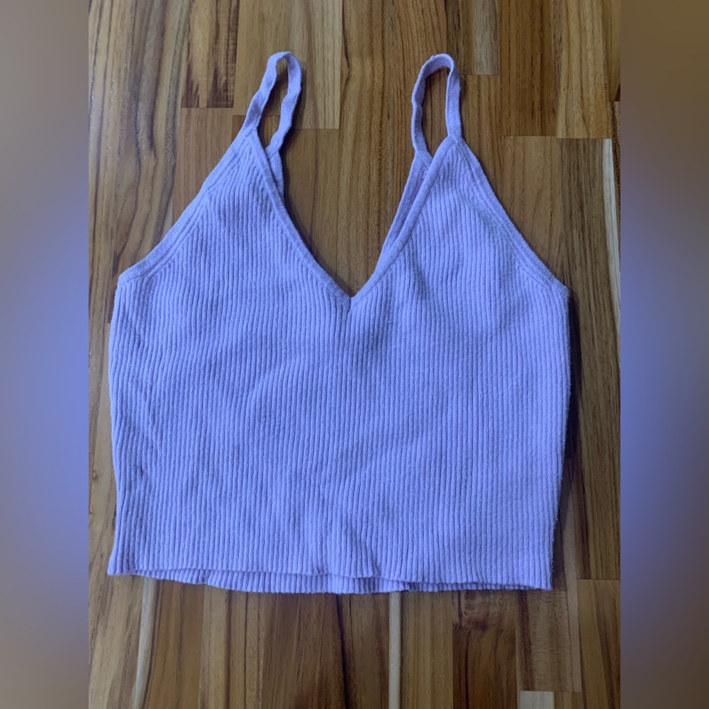 Lavender/Light Purple Full Tilt Ribbed Cropped Tank Top Pacsun